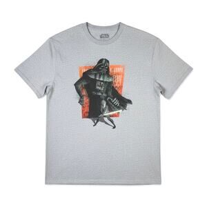 Star Wars Mens Short Sleeve Graphic Darth Vader T Shirt Gray XL Cyberpunk Retro